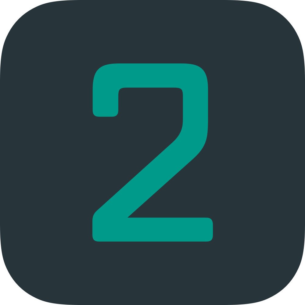 Die Zahl 2 als Icon