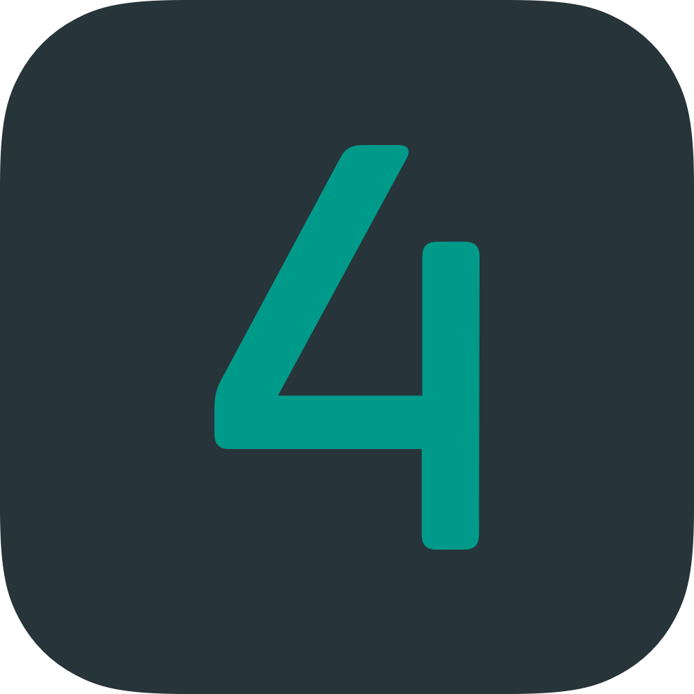 Die Zahl 4 als Icon