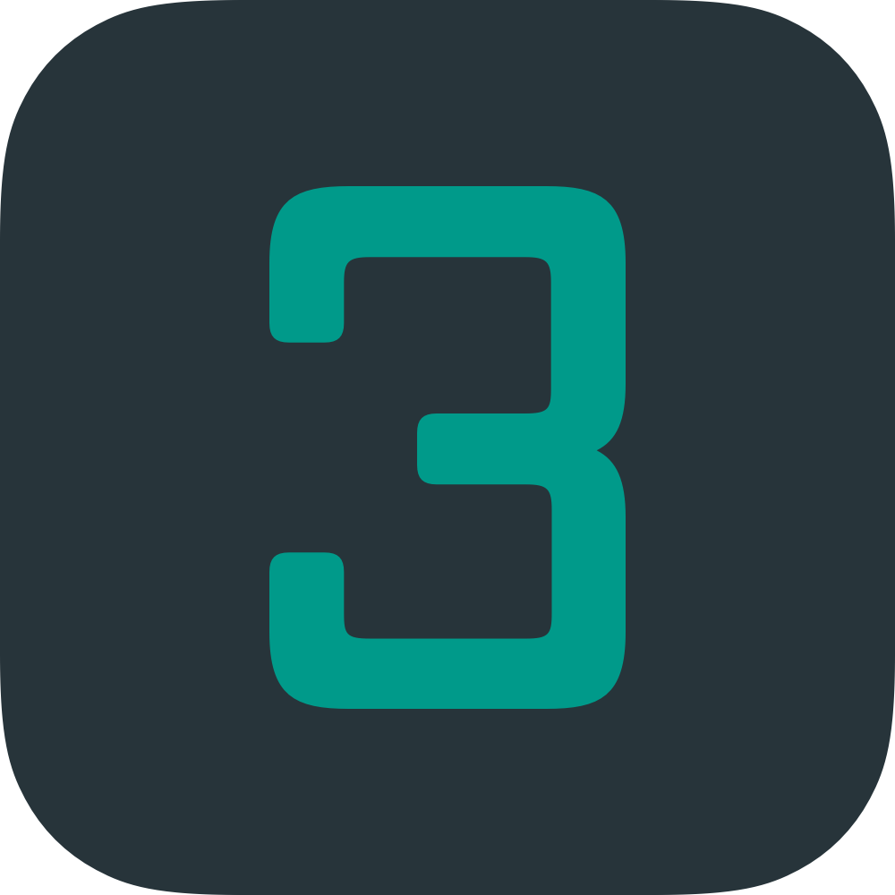 Die Zahl 3 als Icon