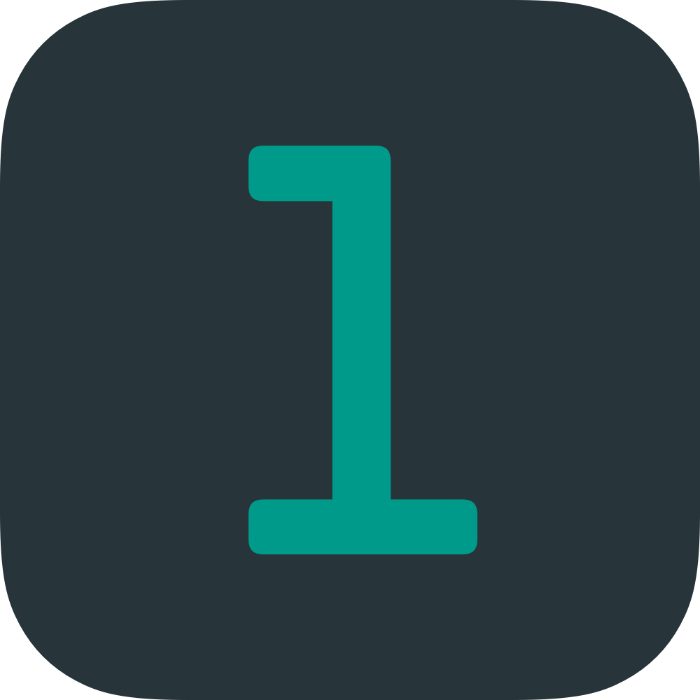 Die Zahl 1 als Icon